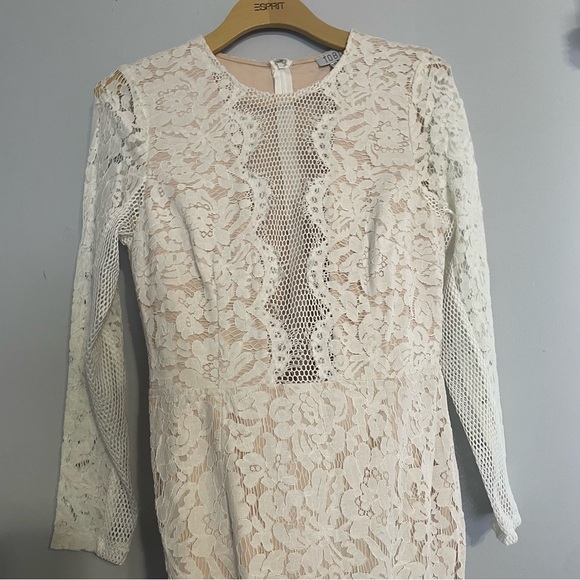 Tobi White Lace Mini Dress Size Large - Picture 4 of 12